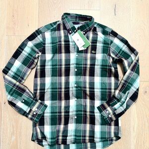 Lacoste Classic-Fit Plaid Oxford Shirt